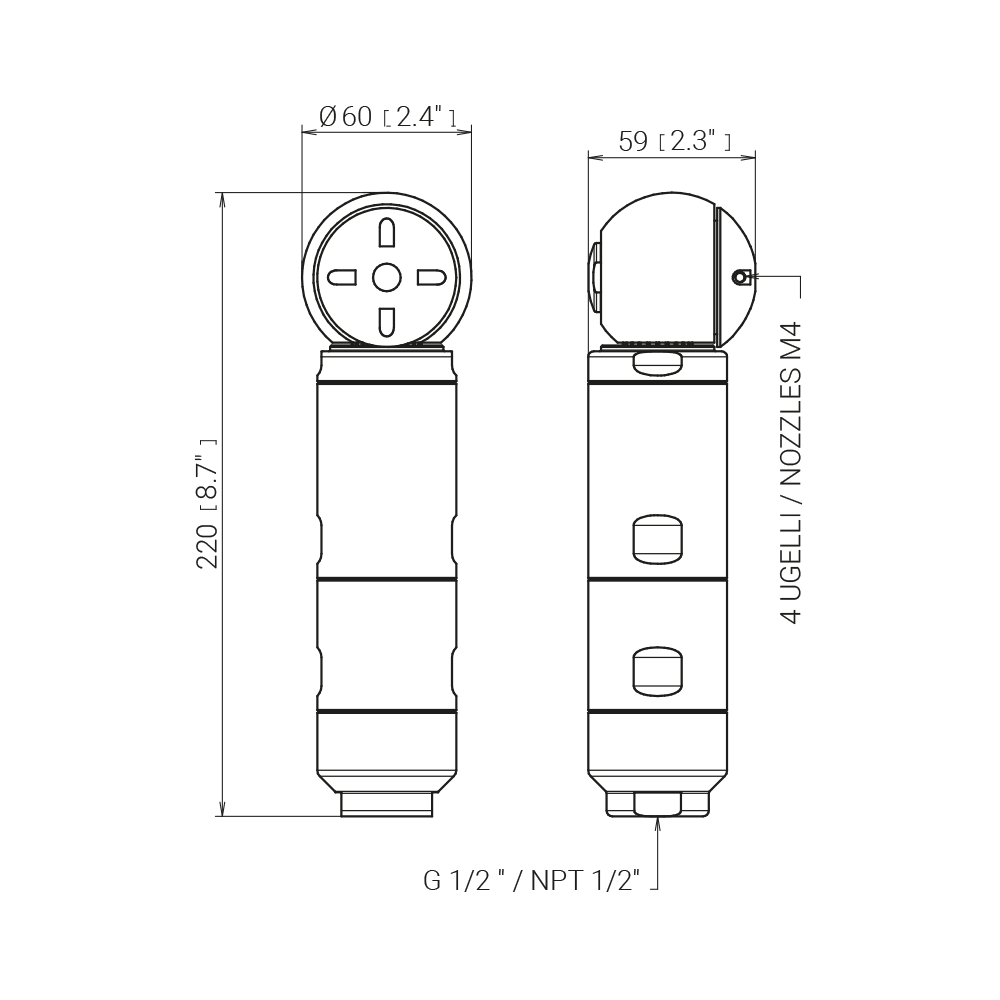 Vista 2 de Cabezal de rotacion controlada Hidro Jet TK3
